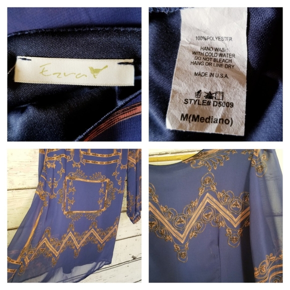 Ezra Blue and Pink Shift Dress - Picture 7 of 8